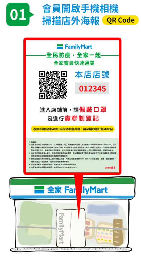 全家 App 推出掃 QR Code 快速登記『 實聯制 』的功能 入店速度加快不少！